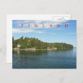 Carte postale vue île finlandaise (Devant / Derrière)