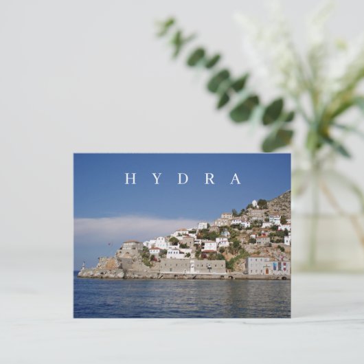 Carte postale vue île Hydra (Debout devant)