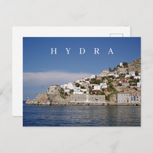 Carte postale vue île Hydra (Devant / Derrière)