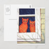 Carte Postale Vue intérieure - Chats Tabby Orange (Devant / Derrière)