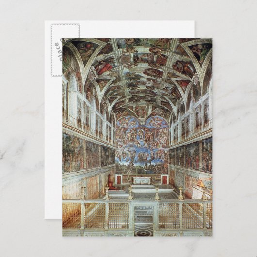 Carte Postale Vue intérieure de la chapelle Sixtine (Devant / Derrière)