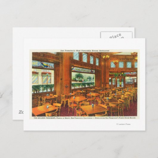 Carte Postale Vue intérieure du faisan d'or (Devant / Derrière)