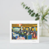 Carte Postale Vue intérieure du restaurant Riviera (Debout devant)