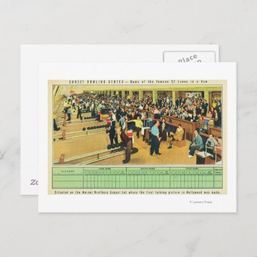 Carte Postale Vue intérieure du Sunset Bowling Center (Devant / Derrière)