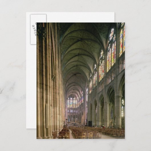 Carte Postale Vue intérieure sur la nef (Devant / Derrière)