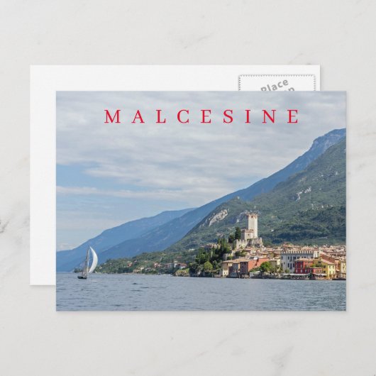 Carte postale vue lac de Garde Malcesine (Devant / Derrière)