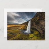 Carte Postale Vue magnifique du paysage de Seljalandsfoss (Devant / Derrière)