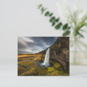 Carte Postale Vue magnifique du paysage de Seljalandsfoss (Debout devant)