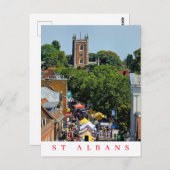 Carte postale vue marché St Albans (Devant / Derrière)