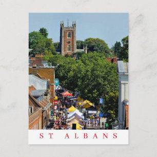 Carte postale vue marché St Albans