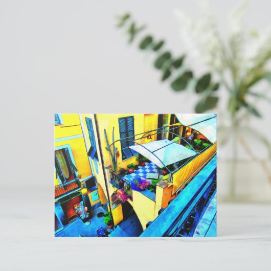 Carte Postale Vue matinale depuis un balcon des Cinque Terre (Debout devant)