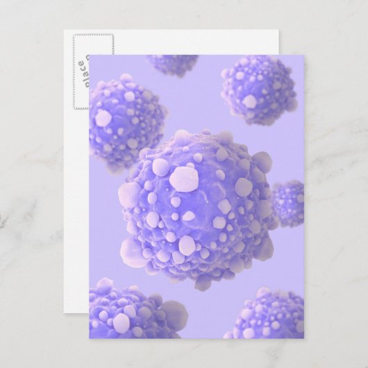Carte Postale Vue Microscopique Des Cellules Cancer Pancréatique (Devant / Derrière)