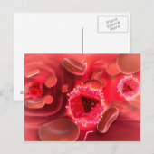 Carte Postale Vue microscopique du virus du VIH à l'intérieur de (Devant / Derrière)