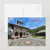 Carte postale vue monastère de Roumanie (Devant / Derrière)