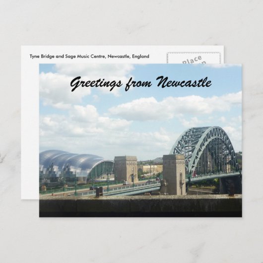 Carte Postale vue newcastle (Devant / Derrière)