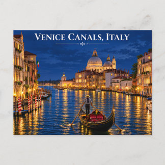 Carte Postale Vue nocturne de gondole