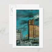 Carte Postale Vue nocturne de la rue Kearney à la rue Chronicle (Devant / Derrière)