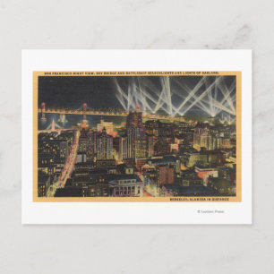 Carte Postale Vue nocturne de la ville, Bay Bridge, Searlights