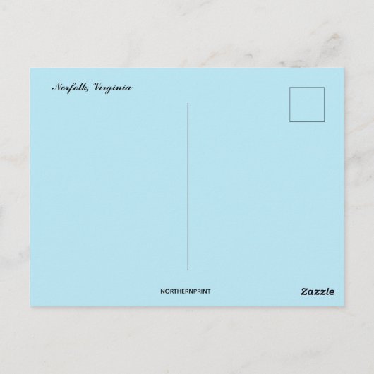 Carte Postale Vue nocturne de Norfolk Virginie (Dos)