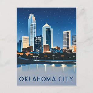 Carte Postale Vue nocturne de Oklahoma City