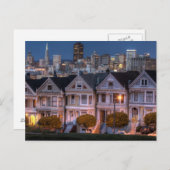 Carte Postale Vue nocturne des maisons "dames peintes" (Devant / Derrière)