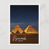 Carte Postale Vue nocturne des Pyramides de Gizeh Egypte (Devant)