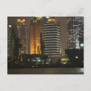 Carte Postale Vue nocturne des tours en Pudong New Area par