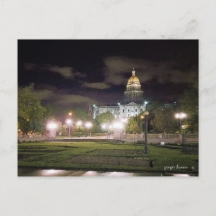 Carte Postale Vue Nocturne incroyable, Colorado State Capital Bl