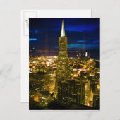 Carte Postale Vue nocturne sur San Francisco. (Devant / Derrière)