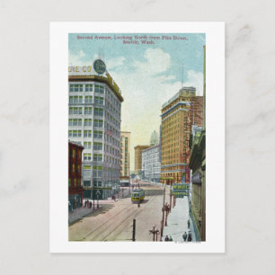 Carte Postale Vue nord de la deuxième avenue de Pike Street