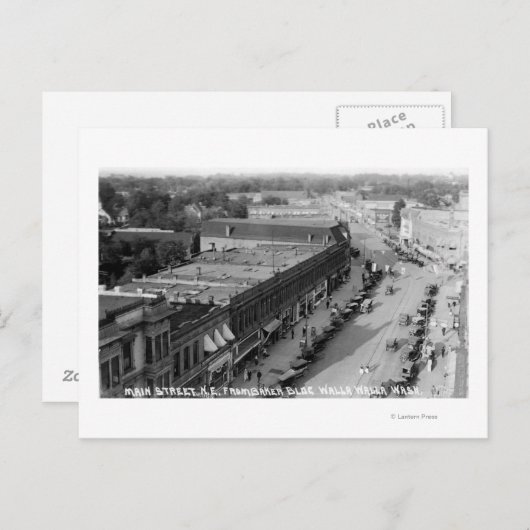 Carte Postale Vue nord-est de Main St depuis Baker Bldg (Devant / Derrière)