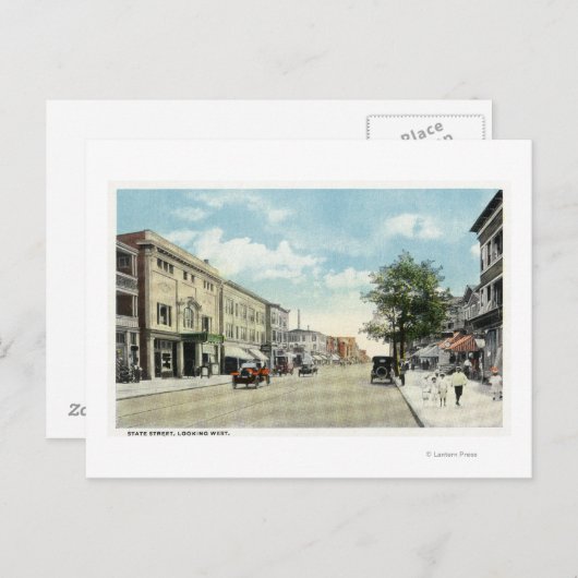 Carte Postale Vue occidentale de State Street (Devant / Derrière)