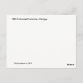 Carte Postale Vue Oiseaux De L'Exposition Columbia De 1893 (Dos)