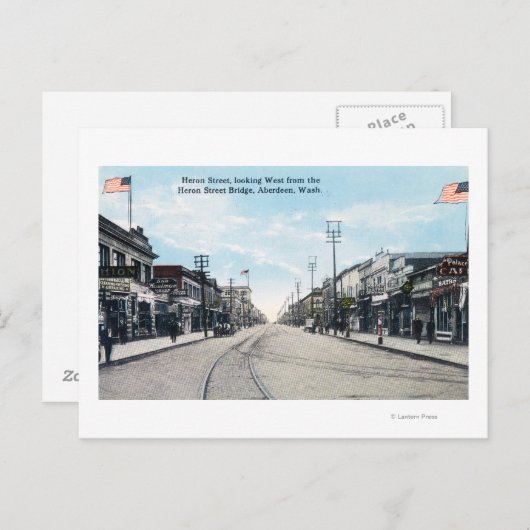 Carte Postale Vue ouest de la rue Heron depuis le pont (Devant / Derrière)