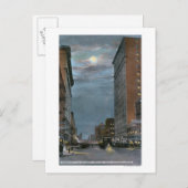 Carte Postale Vue ouest de l'avenue Riverside à la nuit (Devant / Derrière)