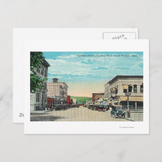 Carte Postale Vue ouest de Sherman Avenue (Devant / Derrière)