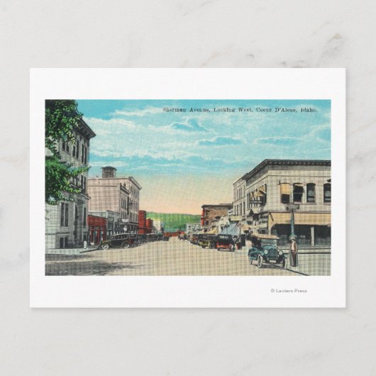 Carte Postale Vue ouest de Sherman Avenue (Devant)