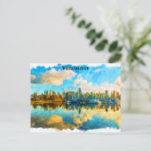 Carte Postale Vue panoramique colorée Vancouver Canada (Debout devant)
