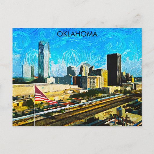 Carte Postale Vue panoramique couleur Oklahoma City Skyline (Devant)