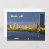 Carte Postale Vue panoramique de Boston et la rivière Charles (Devant / Derrière)
