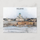 Carte Postale Vue panoramique de Helsinki Finlande (Devant)