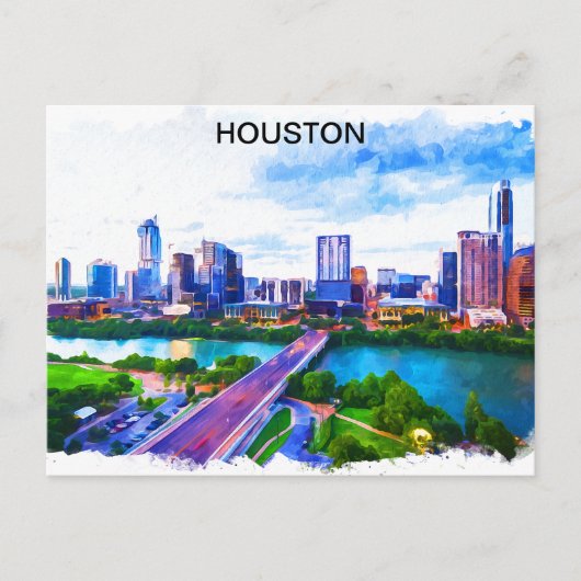 Carte Postale Vue panoramique de Houston Texas (Devant)