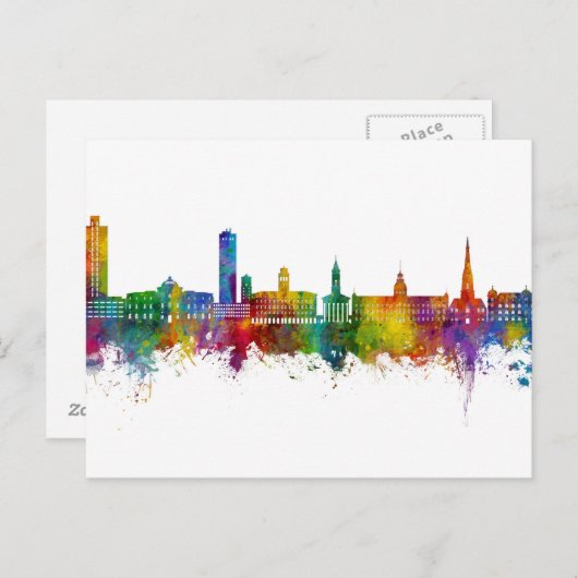 Carte Postale Vue panoramique de Karlsruhe Allemagne (Devant / Derrière)