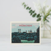 Carte Postale Vue panoramique de Munich depuis la campagne (Debout devant)
