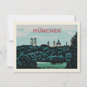 Carte Postale Vue panoramique de Munich depuis la campagne