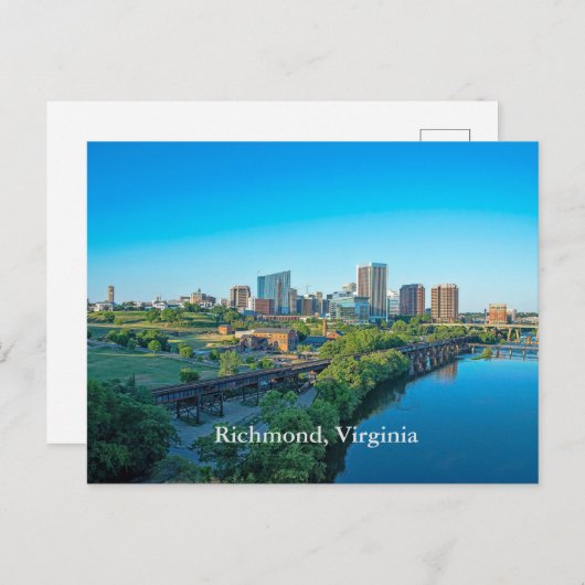 Carte Postale Vue panoramique de Richmond, Virginie (Devant / Derrière)