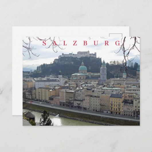 carte postale vue panoramique de Salzbourg (Devant / Derrière)