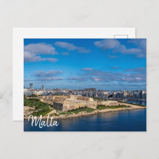Carte Postale Vue panoramique de Sliema à Malte (Devant / Derrière)
