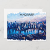 Carte Postale Vue panoramique de Vancouver Canada (Devant / Derrière)