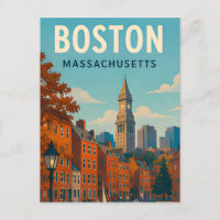 Vue panoramique historique de Boston Massachusetts